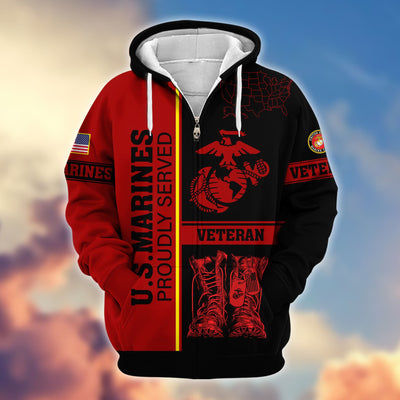 Premium US Veterans Zip Hoodie, Gifts For US Veterans Gifts On Father's Day, Armed Force Day, Independence Day, Veterans Day.