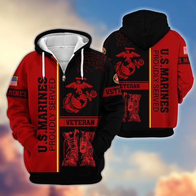 Premium US Veterans Zip Hoodie, Gifts For US Veterans Gifts On Father's Day, Armed Force Day, Independence Day, Veterans Day.