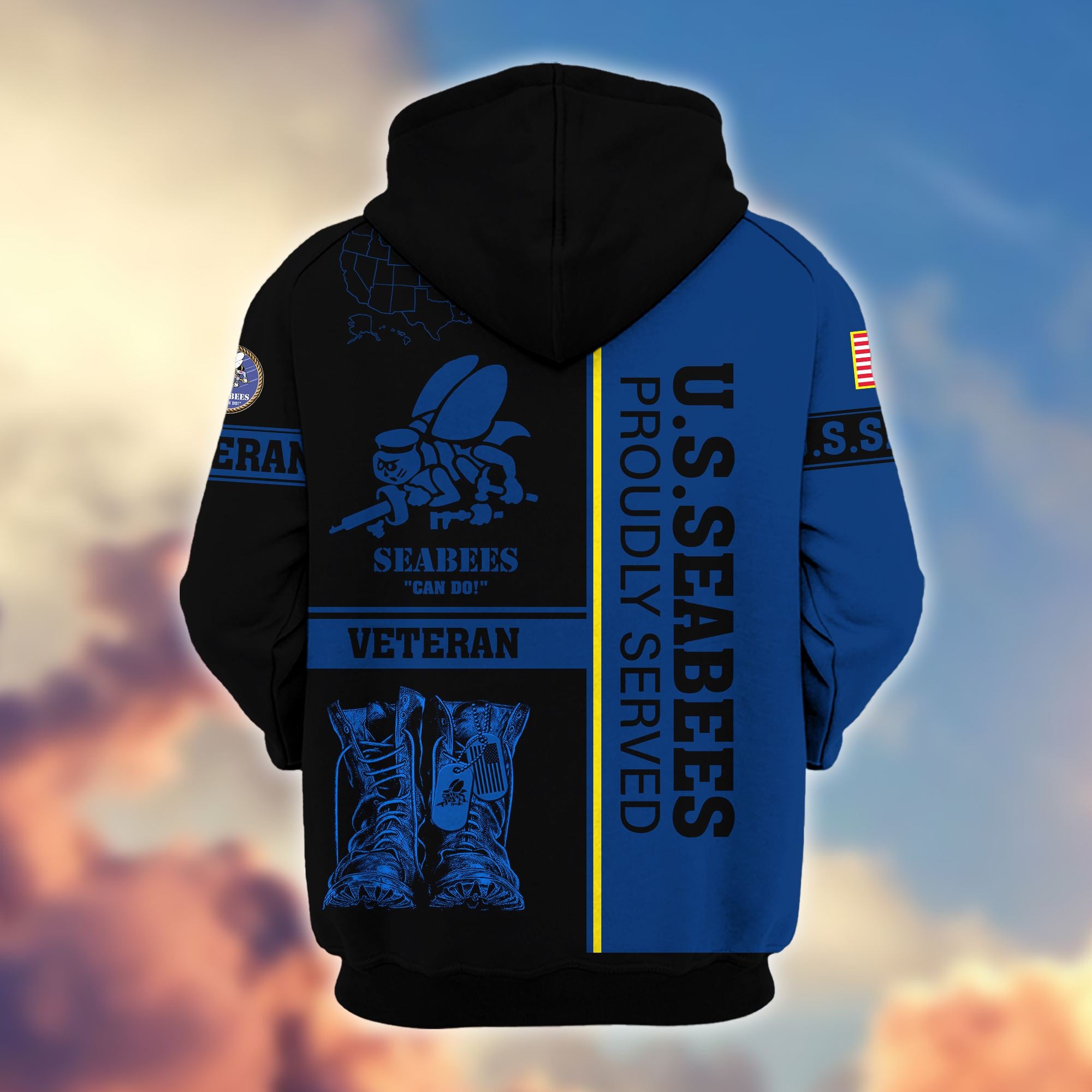 Premium US Veterans Zip Hoodie, Gifts For US Veterans Gifts On Father's Day, Armed Force Day, Independence Day, Veterans Day.