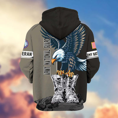Premium US Veterans Zip Hoodie, Gifts For US Veterans, Gifts For Dad, Gifts On Armed Force Day, Independence Day, Veterans Day.