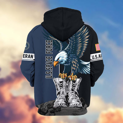 Premium US Veterans Zip Hoodie, Gifts For US Veterans, Gifts For Dad, Gifts On Armed Force Day, Independence Day, Veterans Day.