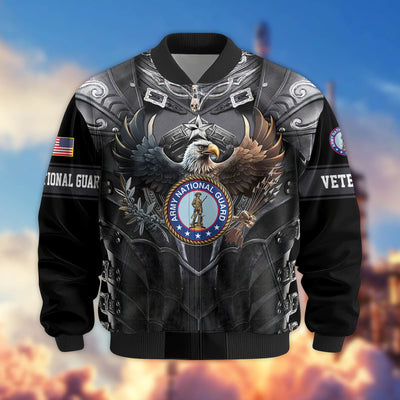 Premium US Veterans Bomber Jacket, Gifts For US Veterans, Gifts On Father's Day, Armed Force Day, Independence Day, Veterans Day.