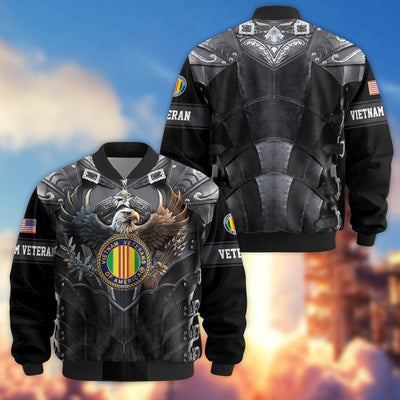 Premium US Veterans Bomber Jacket, Gifts For US Veterans, Gifts On Father's Day, Armed Force Day, Independence Day, Veterans Day.
