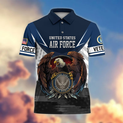 Premium US Veterans Polo Shirt, Gifts For US Veterans, Gifts On Father's Day, Armed Force Day, Independence Day, Veterans Day.