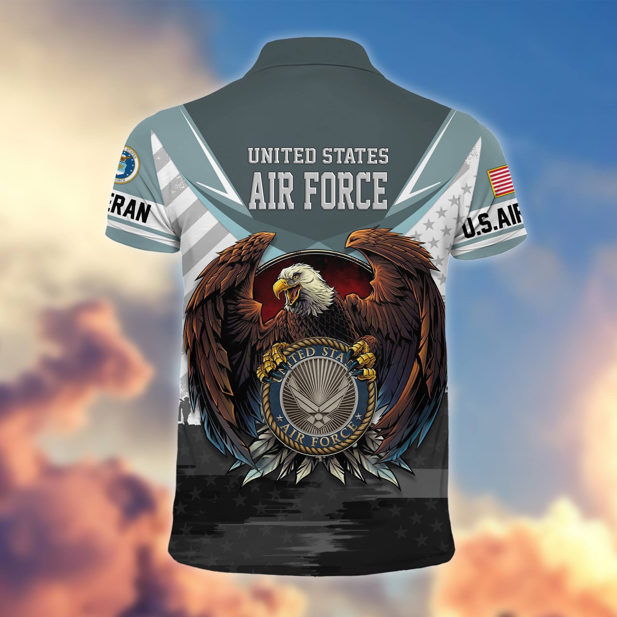 Premium US Veterans Polo Shirt, Gifts For US Veterans, Gifts On Father's Day, Armed Force Day, Independence Day, Veterans Day.