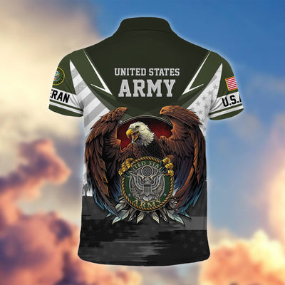 Premium US Veterans Polo Shirt, Gifts For US Veterans, Gifts On Father's Day, Armed Force Day, Independence Day, Veterans Day.