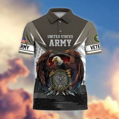 Premium US Veterans Polo Shirt, Gifts For US Veterans, Gifts On Father's Day, Armed Force Day, Independence Day, Veterans Day.