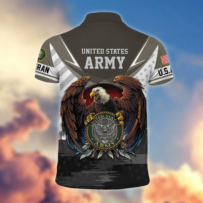 Premium US Veterans Polo Shirt, Gifts For US Veterans, Gifts On Father's Day, Armed Force Day, Independence Day, Veterans Day.