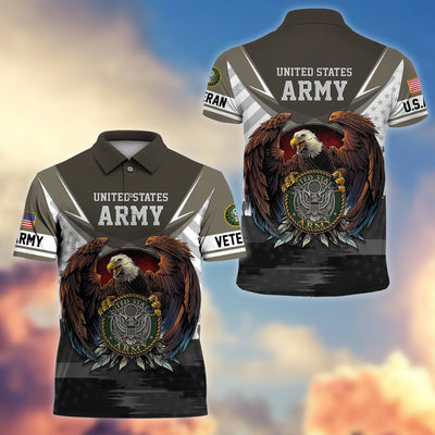 Premium US Veterans Polo Shirt, Gifts For US Veterans, Gifts On Father's Day, Armed Force Day, Independence Day, Veterans Day.