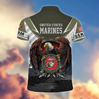 Premium US Veterans Polo Shirt, Gifts For US Veterans, Gifts On Father's Day, Armed Force Day, Independence Day, Veterans Day.