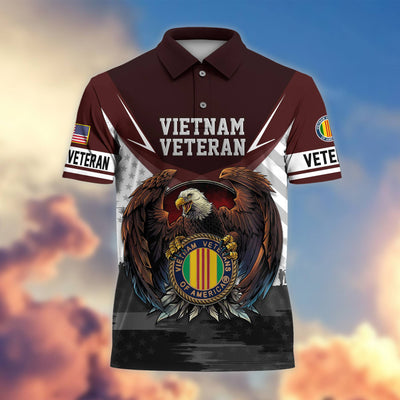 Premium US Veterans Polo Shirt, Gifts For US Veterans, Gifts On Father's Day, Armed Force Day, Independence Day, Veterans Day.