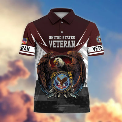 Premium US Veterans Polo Shirt, Gifts For US Veterans, Gifts On Father's Day, Armed Force Day, Independence Day, Veterans Day.