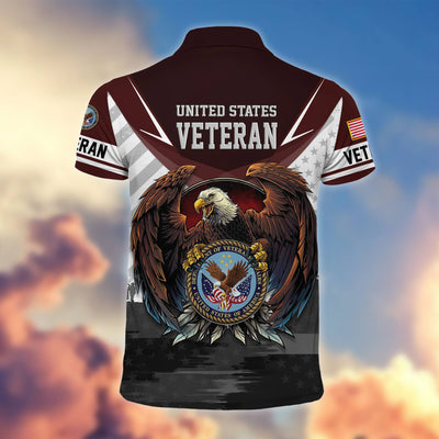 Premium US Veterans Polo Shirt, Gifts For US Veterans, Gifts On Father's Day, Armed Force Day, Independence Day, Veterans Day.