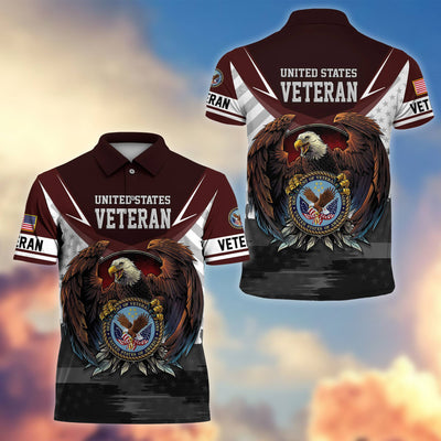 Premium US Veterans Polo Shirt, Gifts For US Veterans, Gifts On Father's Day, Armed Force Day, Independence Day, Veterans Day.