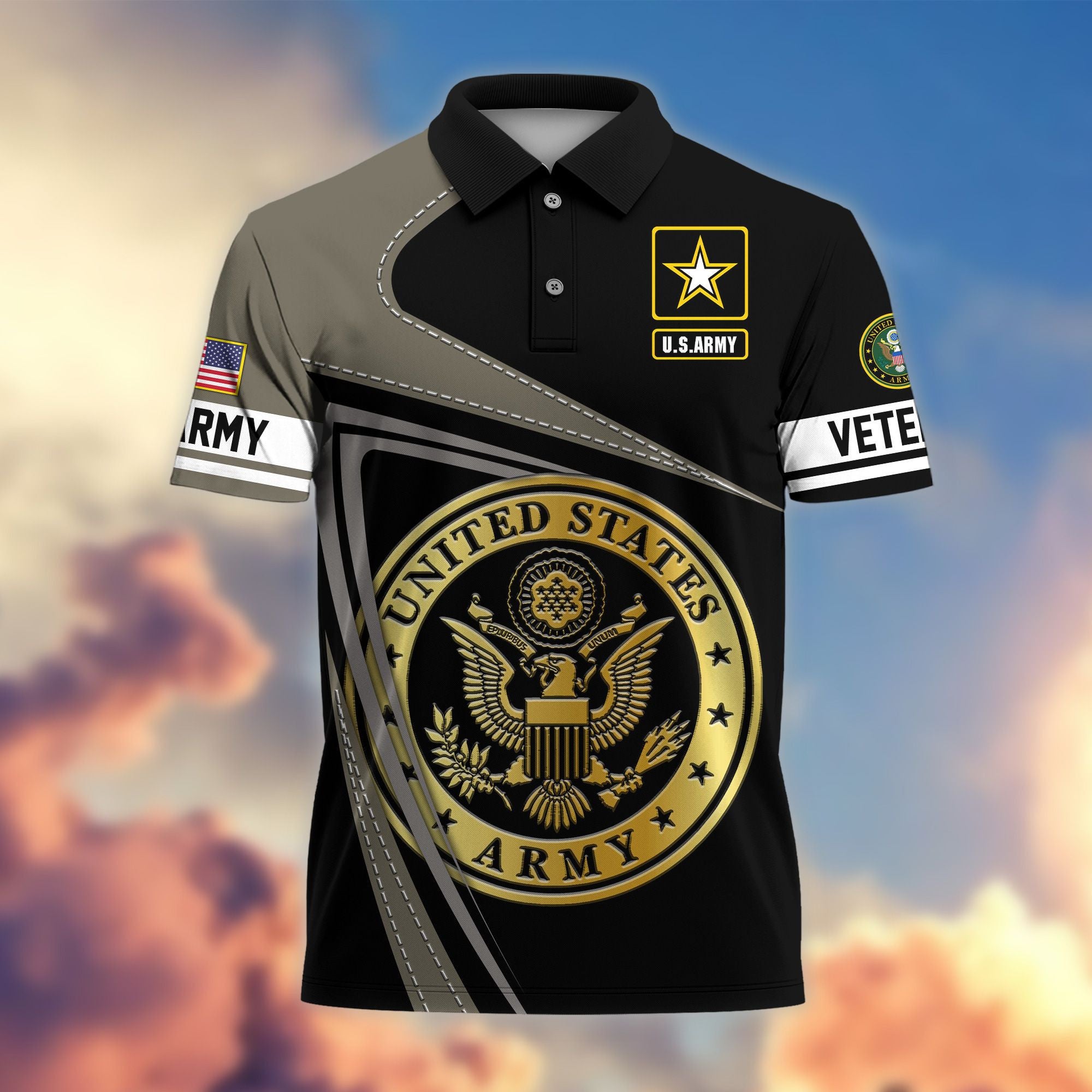 Premium US Veterans Polo Shirt, Gifts For US Veterans, Gifts On Father's Day, Independence Day, Veterans Day.