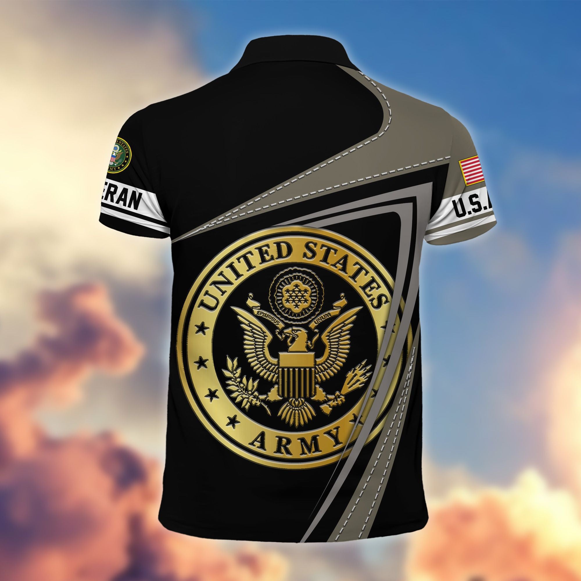 Premium US Veterans Polo Shirt, Gifts For US Veterans, Gifts On Father's Day, Independence Day, Veterans Day.