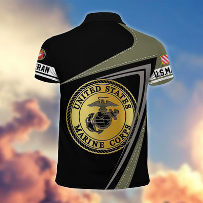 Premium US Veterans Polo Shirt, Gifts For US Veterans, Gifts On Father's Day, Independence Day, Veterans Day.