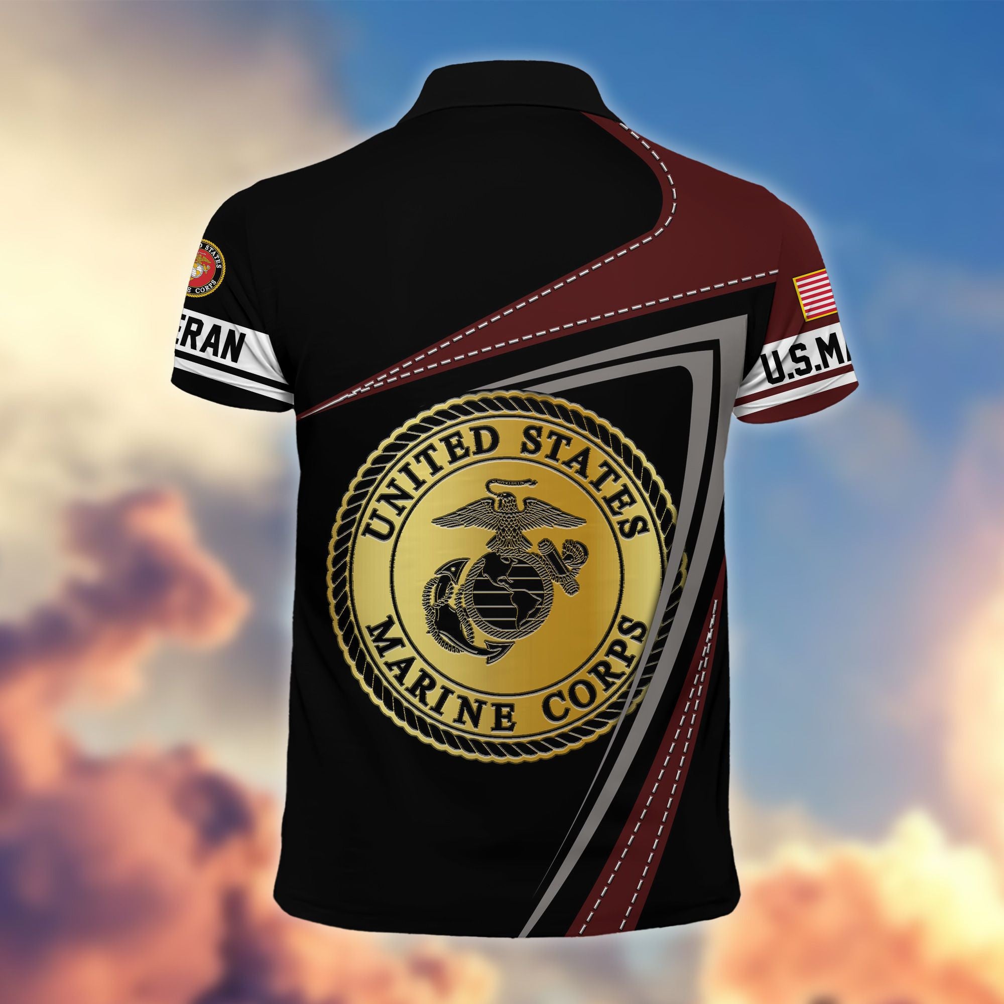 Premium US Veterans Polo Shirt, Gifts For US Veterans, Gifts On Father's Day, Independence Day, Veterans Day.
