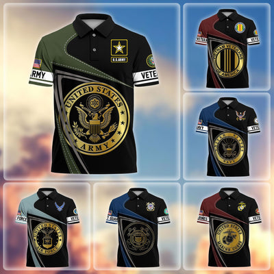 Premium US Veterans Polo Shirt, Gifts For US Veterans, Gifts On Father's Day, Independence Day, Veterans Day.