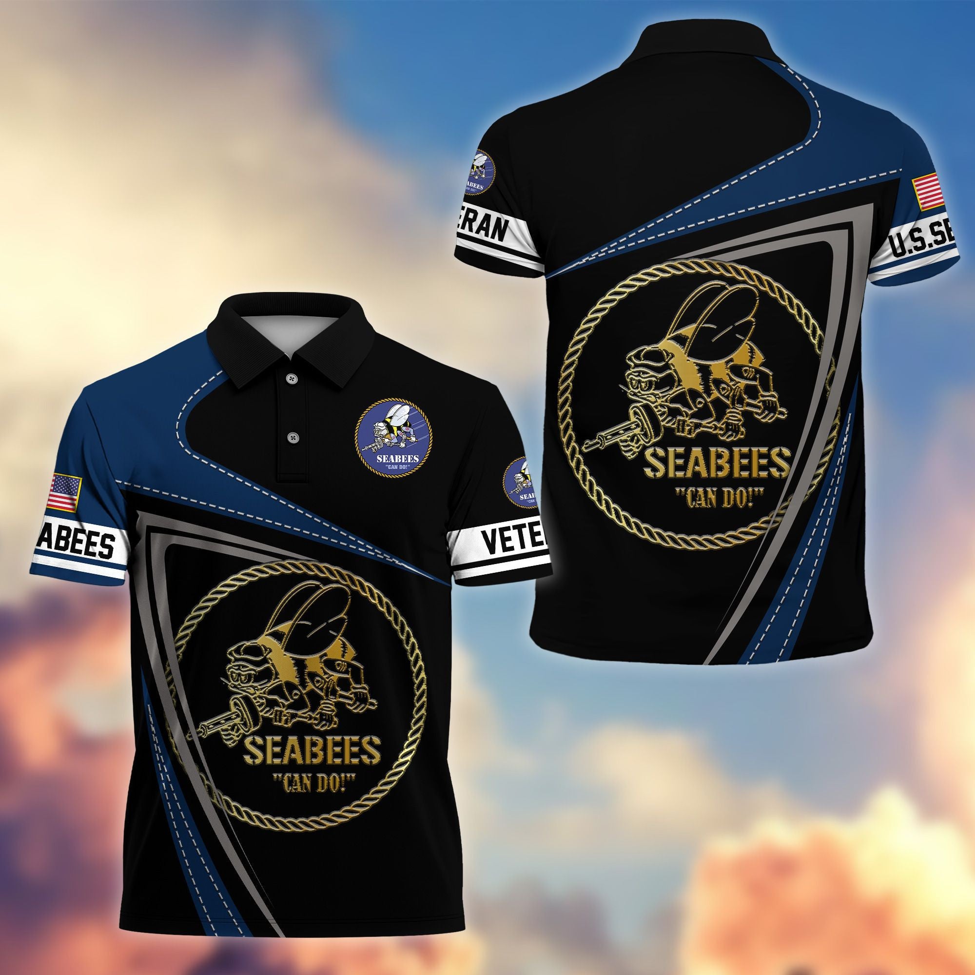 Premium US Veterans Polo Shirt, Gifts For US Veterans, Gifts On Father's Day, Independence Day, Veterans Day.