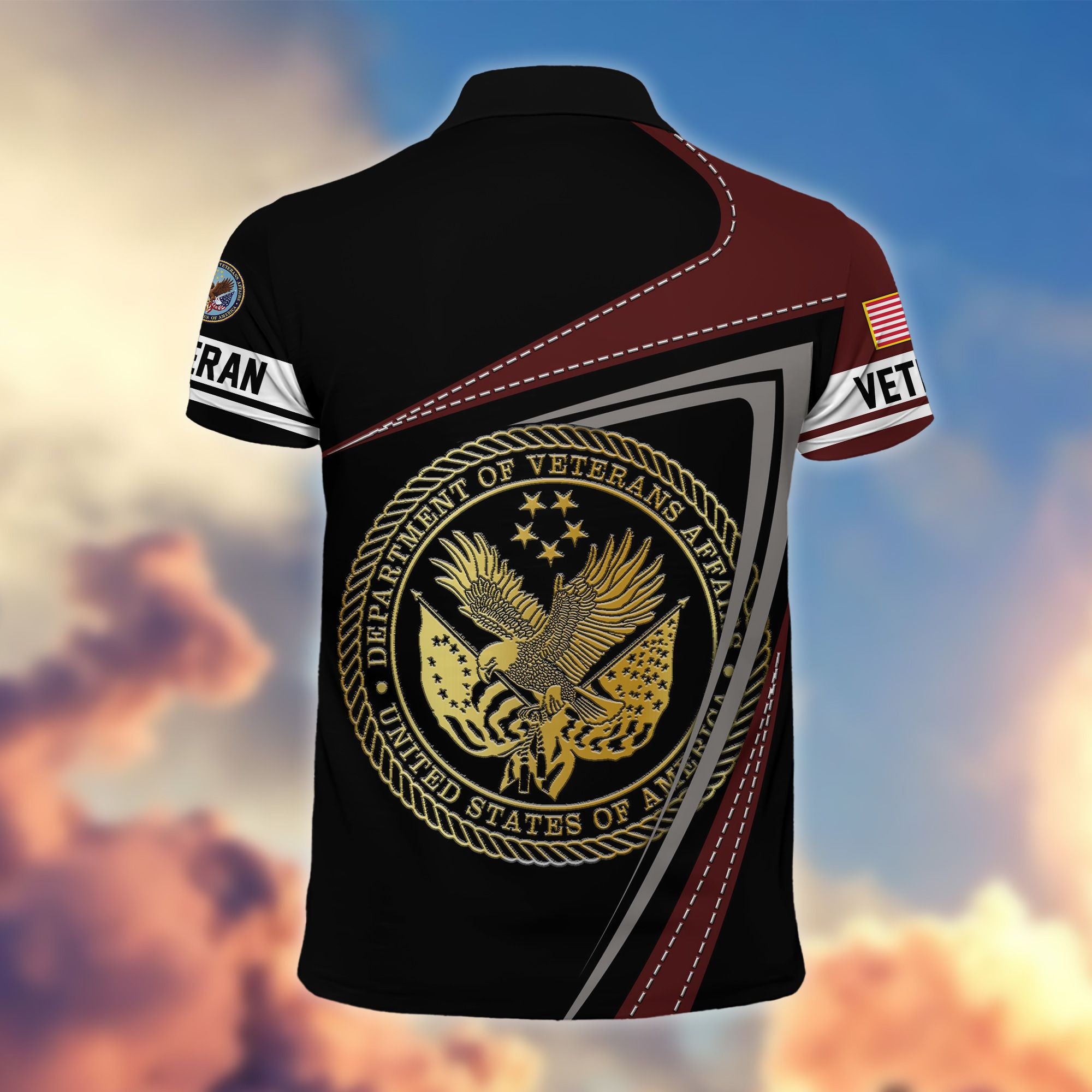 Premium US Veterans Polo Shirt, Gifts For US Veterans, Gifts On Father's Day, Independence Day, Veterans Day.