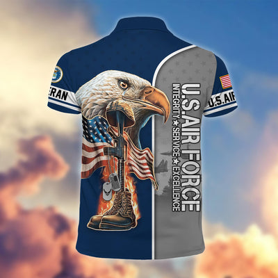 Premium US Veterans Polo Shirt, Gifts For US Veterans, Gifts On Father's Day, Independence Day, Veterans Day.