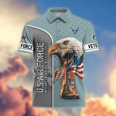 Premium US Veterans Polo Shirt, Gifts For US Veterans, Gifts On Father's Day, Independence Day, Veterans Day.