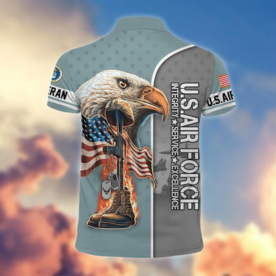 Premium US Veterans Polo Shirt, Gifts For US Veterans, Gifts On Father's Day, Independence Day, Veterans Day.