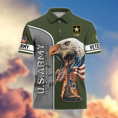 Premium US Veterans Polo Shirt, Gifts For US Veterans, Gifts On Father's Day, Independence Day, Veterans Day.