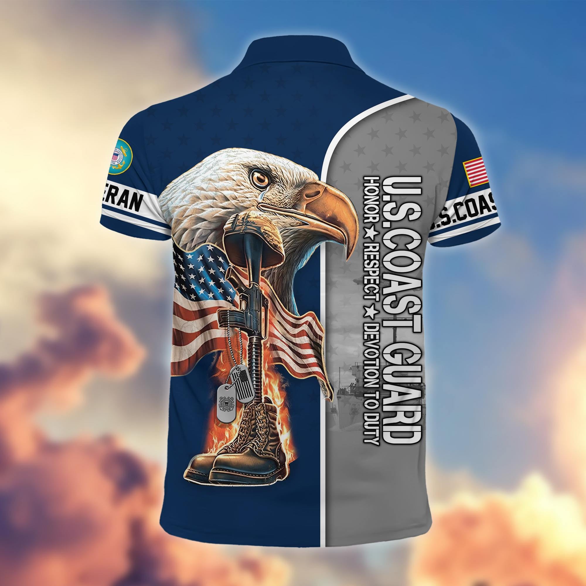 Premium US Veterans Polo Shirt, Gifts For US Veterans, Gifts On Father's Day, Independence Day, Veterans Day.