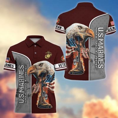 Premium US Veterans Polo Shirt, Gifts For US Veterans, Gifts On Father's Day, Independence Day, Veterans Day.