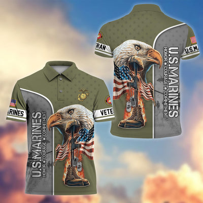 Premium US Veterans Polo Shirt, Gifts For US Veterans, Gifts On Father's Day, Independence Day, Veterans Day.