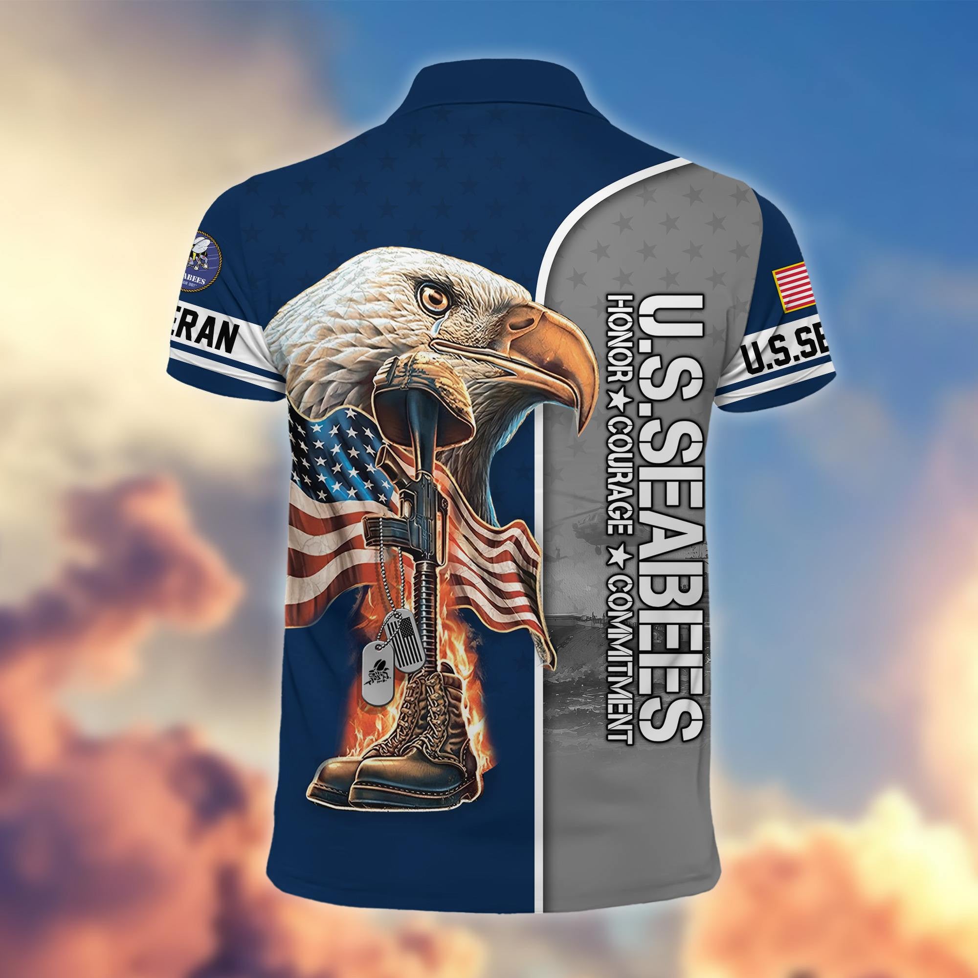 Premium US Veterans Polo Shirt, Gifts For US Veterans, Gifts On Father's Day, Independence Day, Veterans Day.