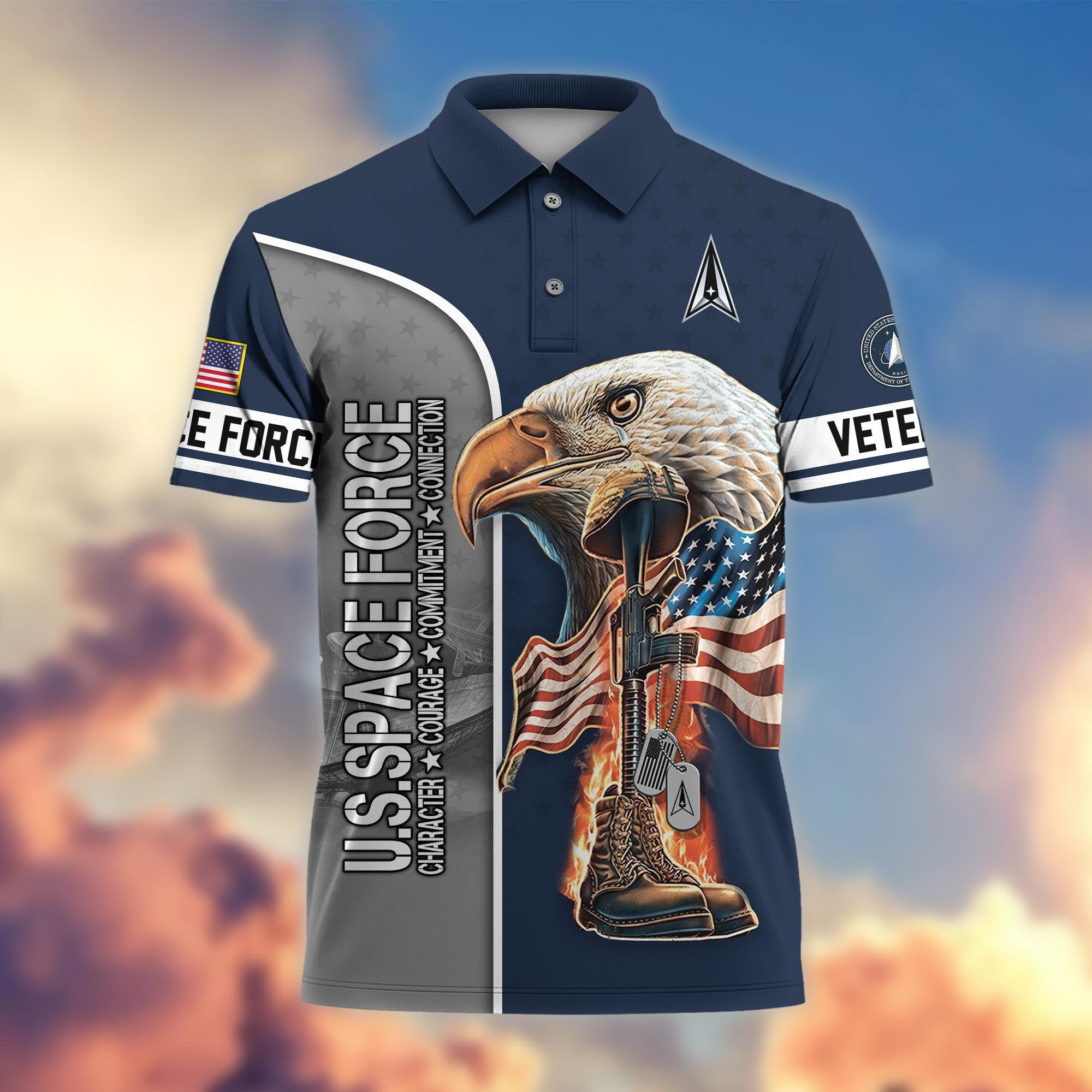 Premium US Veterans Polo Shirt, Gifts For US Veterans, Gifts On Father's Day, Independence Day, Veterans Day.