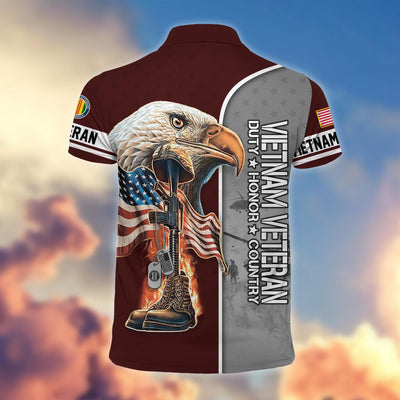 Premium US Veterans Polo Shirt, Gifts For US Veterans, Gifts On Father's Day, Independence Day, Veterans Day.