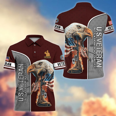 Premium US Veterans Polo Shirt, Gifts For US Veterans, Gifts On Father's Day, Independence Day, Veterans Day.