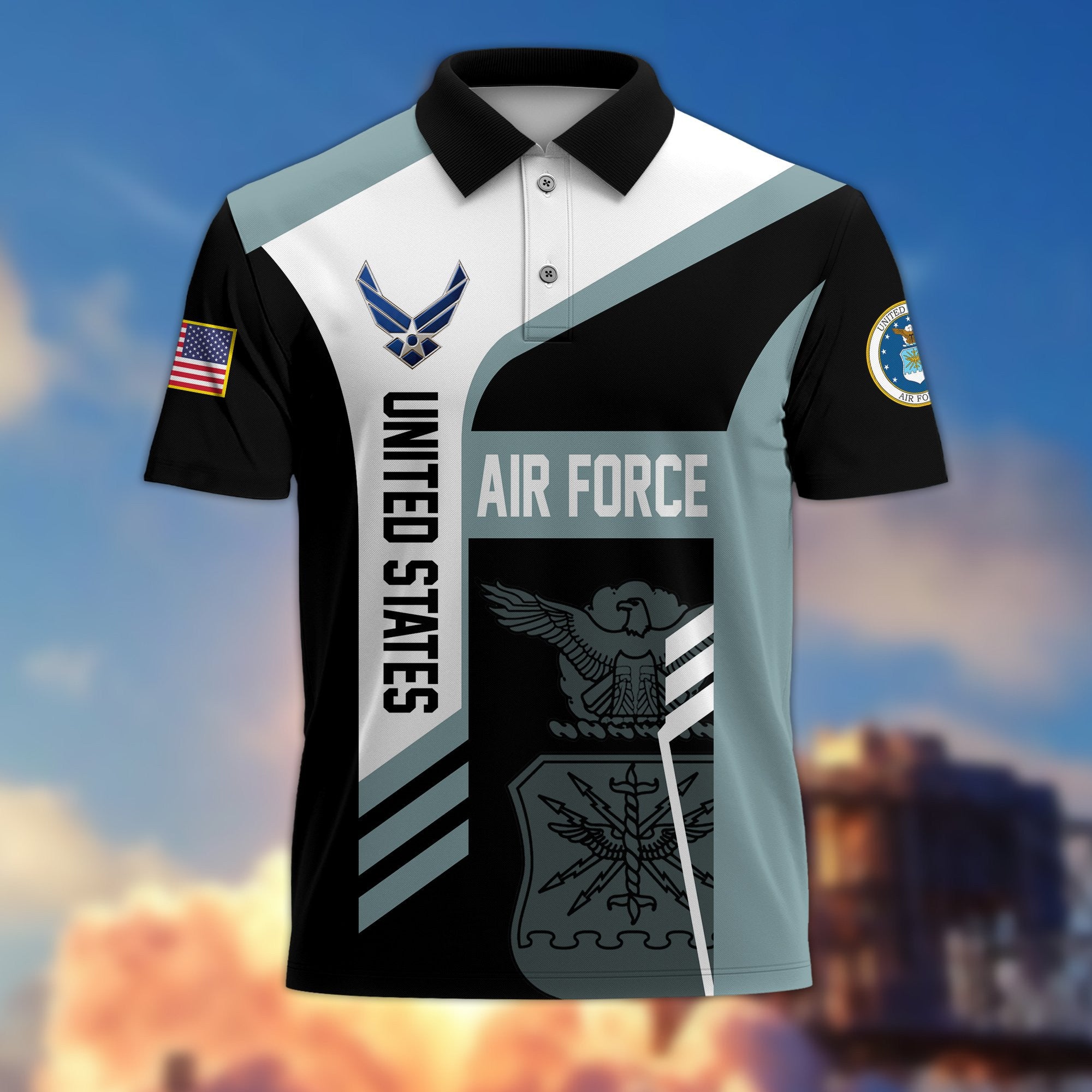 Premium US Veterans Polo Shirt, Gifts For Dad, For Husband, Gifts For US Veterans, Gifts On Father's Day, Independence Day, Veterans Day.
