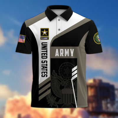 Premium US Veterans Polo Shirt, Gifts For Dad, For Husband, Gifts For US Veterans, Gifts On Father's Day, Independence Day, Veterans Day.