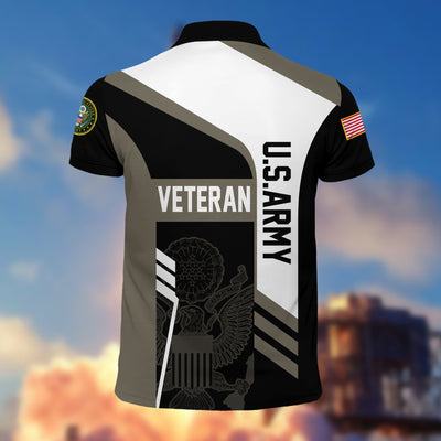 Premium US Veterans Polo Shirt, Gifts For Dad, For Husband, Gifts For US Veterans, Gifts On Father's Day, Independence Day, Veterans Day.