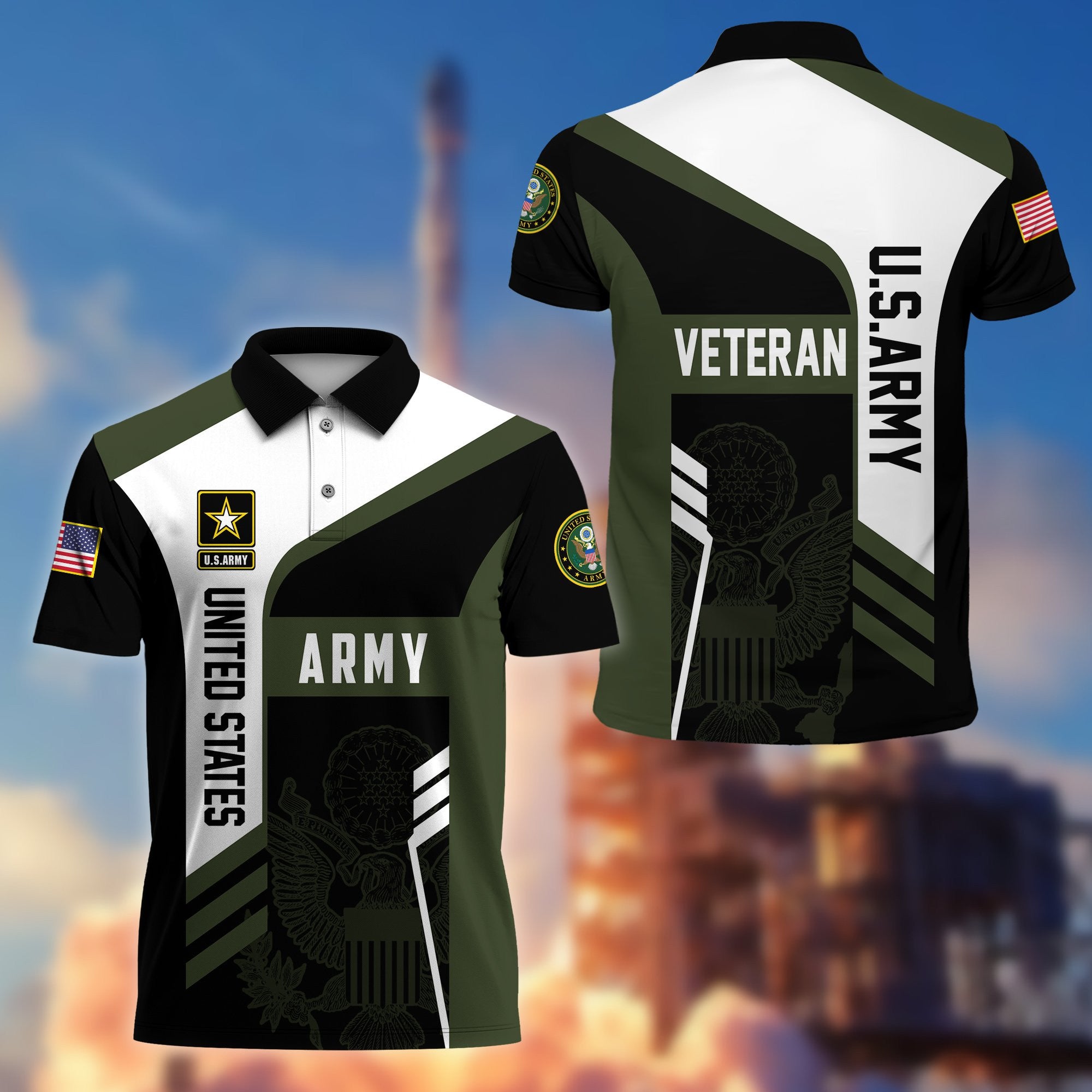 Premium US Veterans Polo Shirt, Gifts For Dad, For Husband, Gifts For US Veterans, Gifts On Father's Day, Independence Day, Veterans Day.