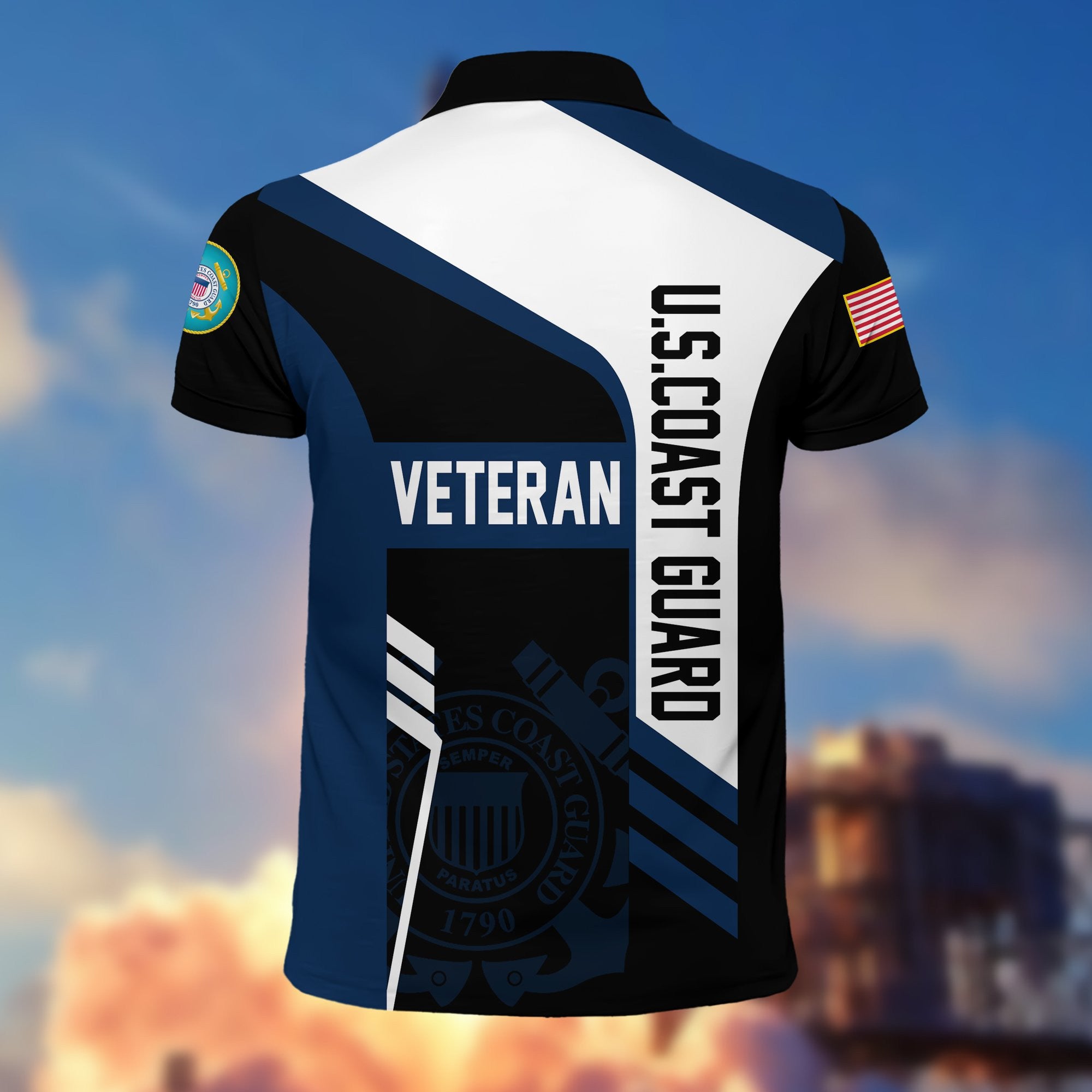 Premium US Veterans Polo Shirt, Gifts For Dad, For Husband, Gifts For US Veterans, Gifts On Father's Day, Independence Day, Veterans Day.