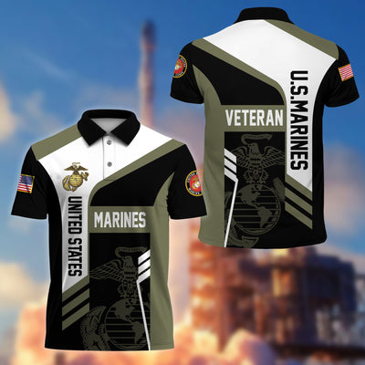 Premium US Veterans Polo Shirt, Gifts For Dad, For Husband, Gifts For US Veterans, Gifts On Father's Day, Independence Day, Veterans Day.
