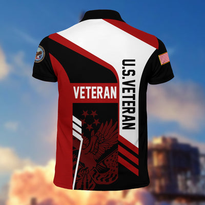 Premium US Veterans Polo Shirt, Gifts For Dad, For Husband, Gifts For US Veterans, Gifts On Father's Day, Independence Day, Veterans Day.