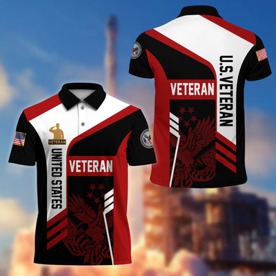 Premium US Veterans Polo Shirt, Gifts For Dad, For Husband, Gifts For US Veterans, Gifts On Father's Day, Independence Day, Veterans Day.