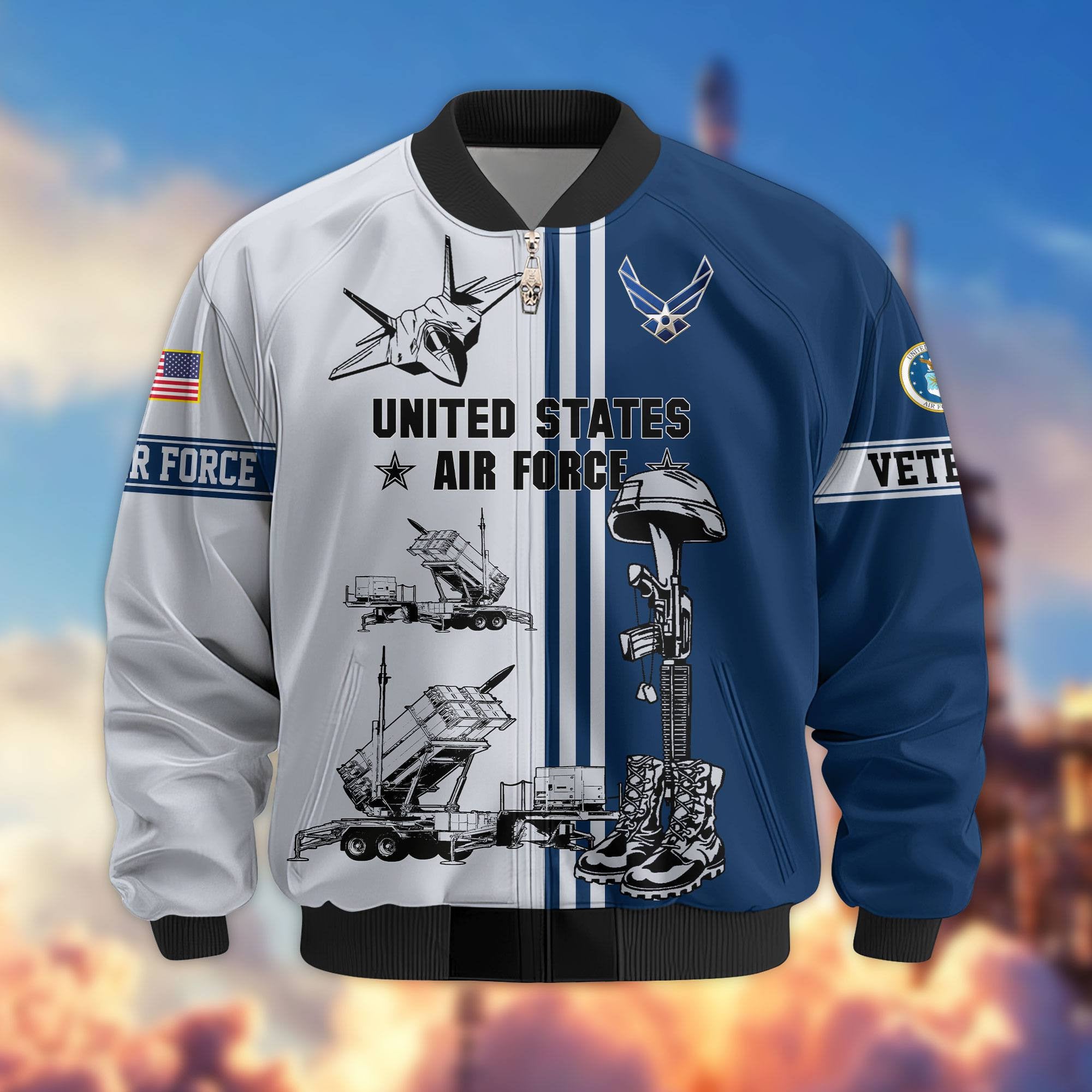 Premium US Veterans Bomber Jacket, Gifts For Dad, Gifts For US Veterans, Gifts For US Veterans, Gifts On Father's Day, Independence Day, Veterans Day.
