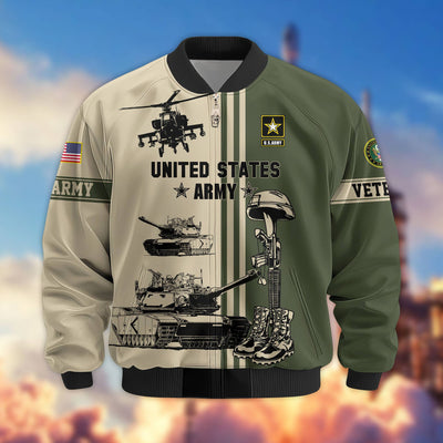Premium US Veterans Bomber Jacket, Gifts For Dad, Gifts For US Veterans, Gifts For US Veterans, Gifts On Father's Day, Independence Day, Veterans Day.