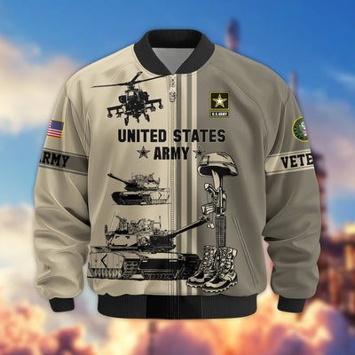 Premium US Veterans Bomber Jacket, Gifts For Dad, Gifts For US Veterans, Gifts For US Veterans, Gifts On Father's Day, Independence Day, Veterans Day.