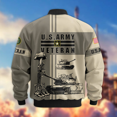 Premium US Veterans Bomber Jacket, Gifts For Dad, Gifts For US Veterans, Gifts For US Veterans, Gifts On Father's Day, Independence Day, Veterans Day.