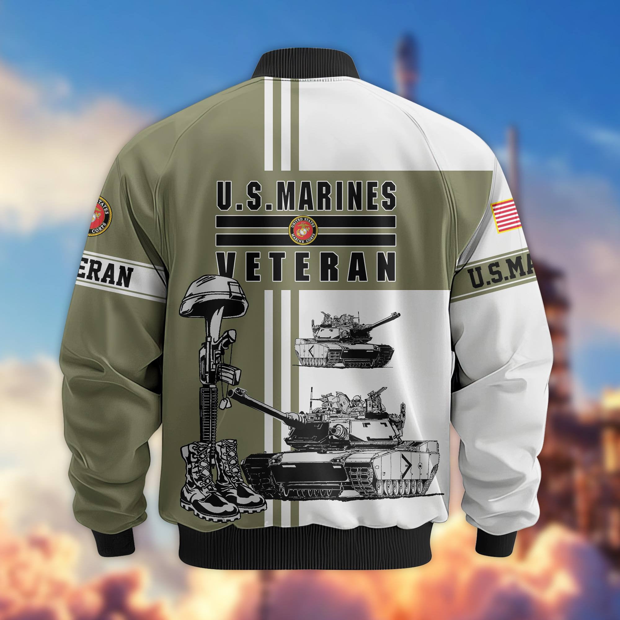 Premium US Veterans Bomber Jacket, Gifts For Dad, Gifts For US Veterans, Gifts For US Veterans, Gifts On Father's Day, Independence Day, Veterans Day.