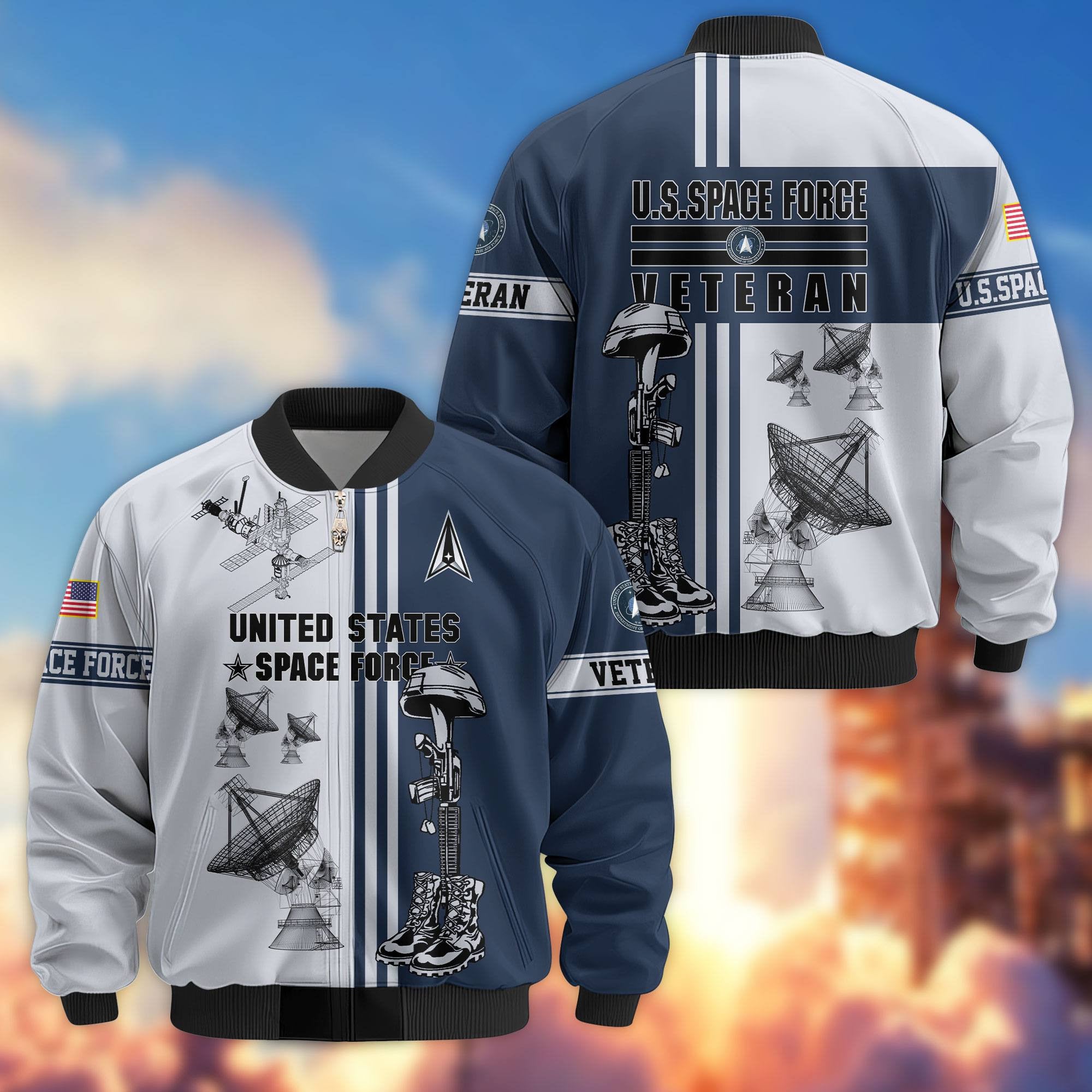 Premium US Veterans Bomber Jacket, Gifts For Dad, Gifts For US Veterans, Gifts For US Veterans, Gifts On Father's Day, Independence Day, Veterans Day.